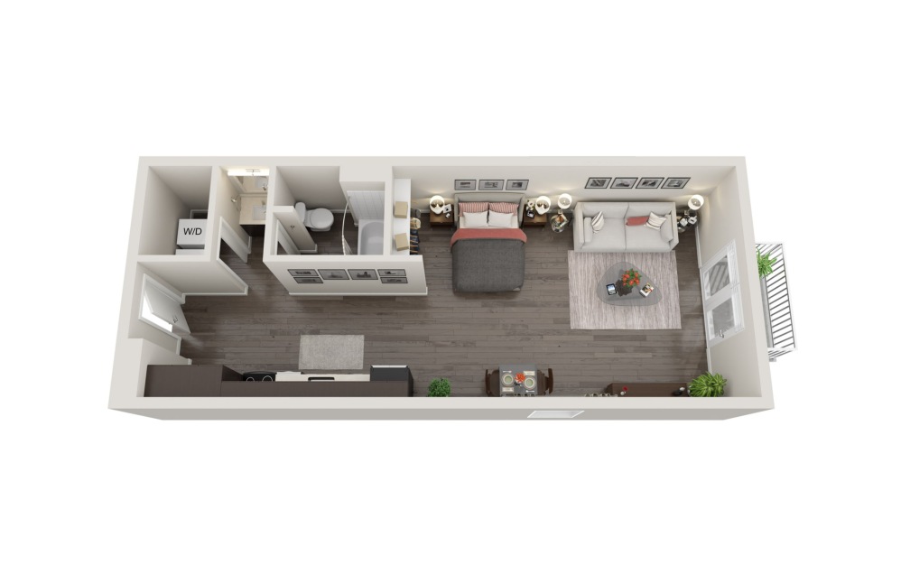 Floorplan of a Studio Apartment Home